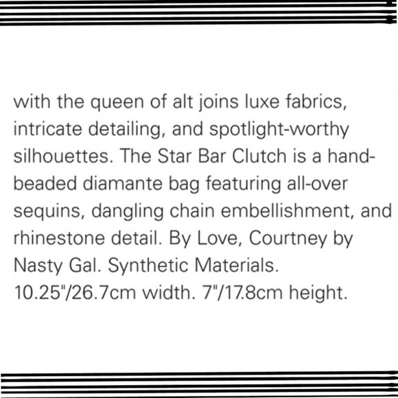 COURTNEY LOVE X NASTY GAL STAR BAR CLUTCH - Picture 7 of 7